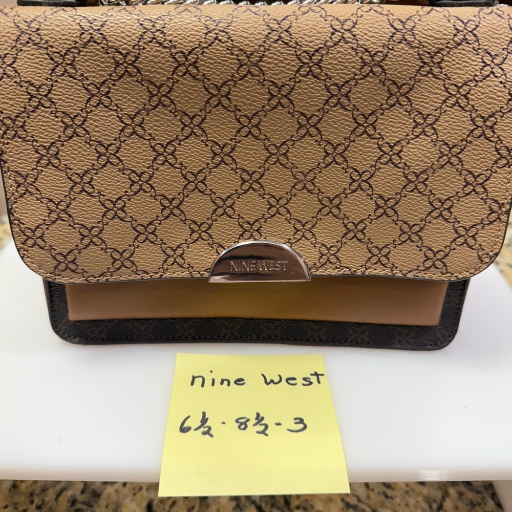 Nine West Elegant Tan and Brown Crossbody Bag - Picture 2 of 8